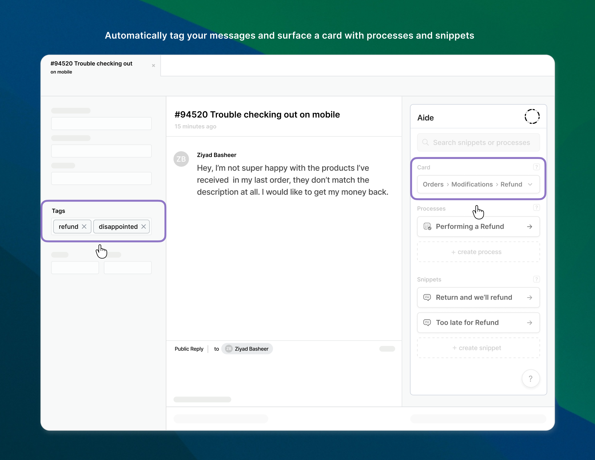Zendesk Tags and Cards
